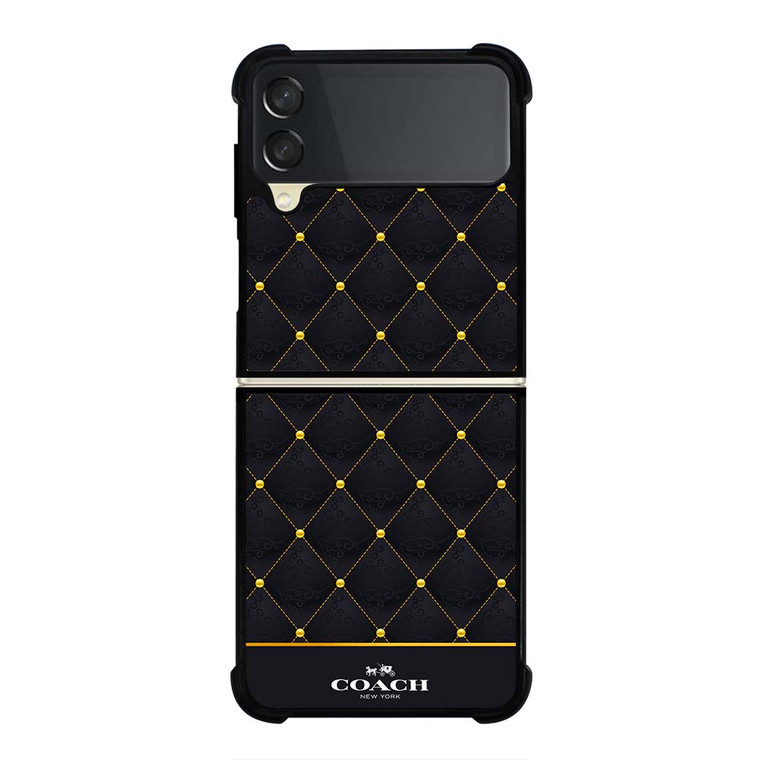 COACH NEW YORK GOLD PATTERN Samsung Galaxy Z Flip 3 Case Cover