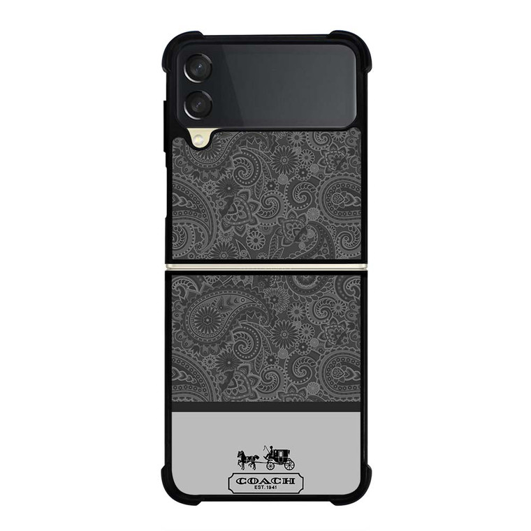 COACH NEW YORK GREY BATIK Samsung Galaxy Z Flip 3 Case Cover
