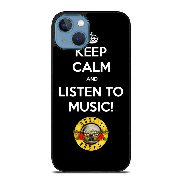 KEEP CALM AND LISTEN GUNS N ROSES iPhone 13 Case Cover