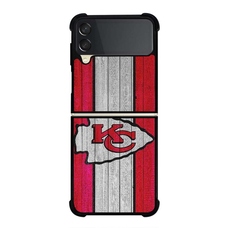 KANSAS CITY CHIEFS WOODEN LOGO Samsung Galaxy Z Flip 3 Case Cover