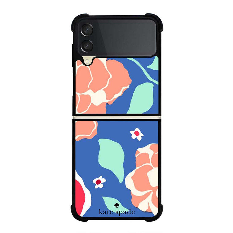 KATE SPADE NEW YORK BLUE FLORAL Samsung Galaxy Z Flip 3 Case Cover KATE SPADE NEW YORK BLUE FLORAL Samsung Galaxy Z Flip 3 Case Cover