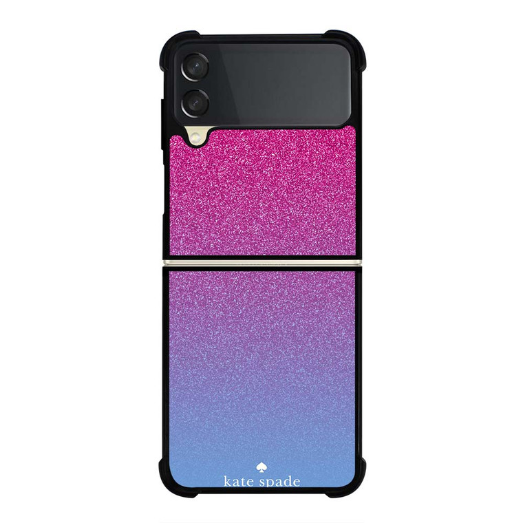 KATE SPADE NEW YORK PINK BLUE GLITTER Samsung Galaxy Z Flip 3 Case Cover