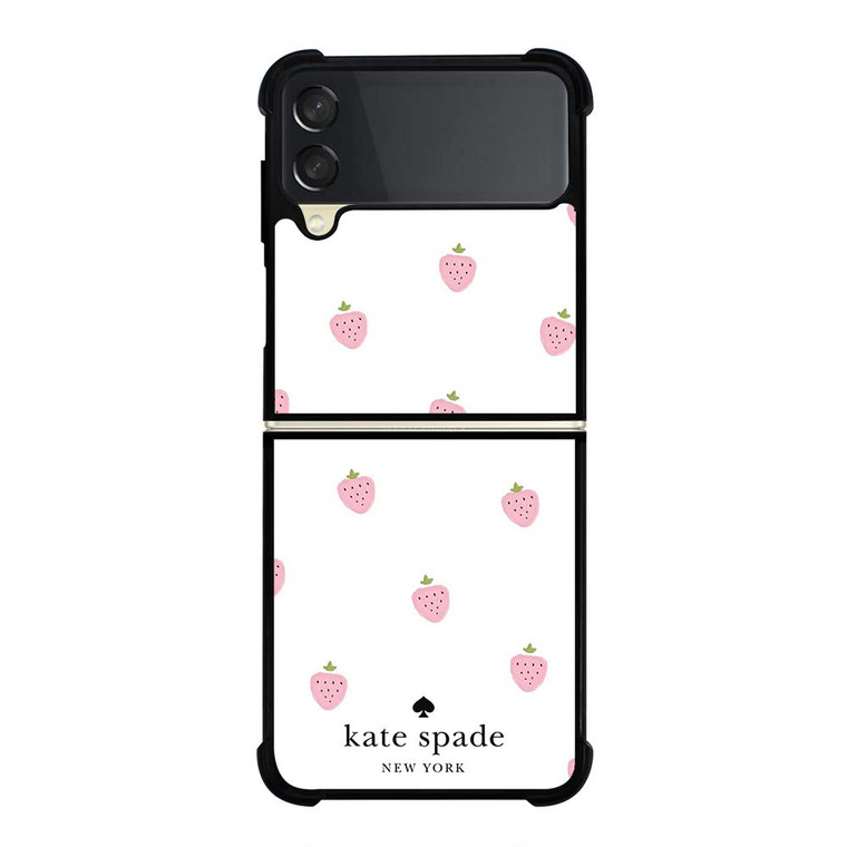 KATE SPADE NEW YORK PINK STRAWBERRY Samsung Galaxy Z Flip 3 Case Cover KATE SPADE NEW YORK PINK STRAWBERRY Samsung Galaxy Z Flip 3 Case Cover