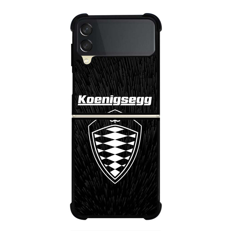 KOENIGSEGG LOGO BLACK PATTERN Samsung Galaxy Z Flip 3 Case Cover
