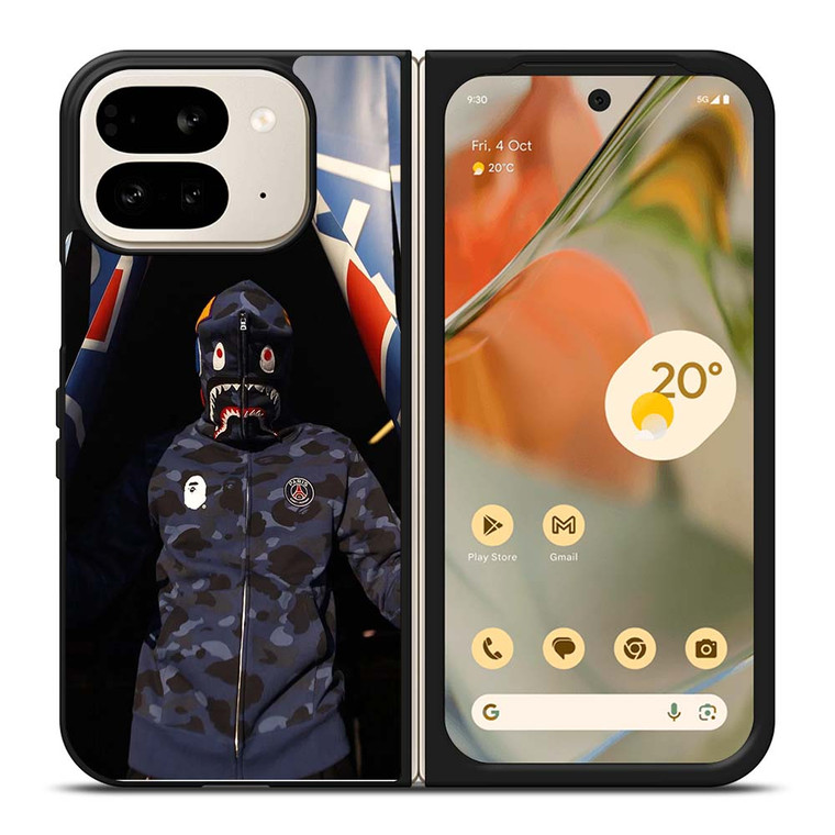 BAPE CAMO SHARK PARIS SAINT GERMAIN Google Pixel 9 Pro Fold Case Cover BAPE CAMO SHARK PARIS SAINT GERMAIN Google Pixel 9 Pro Fold Case Cover
