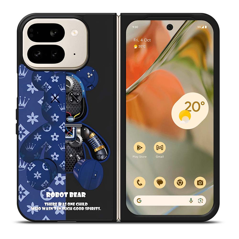 BEAR BRICK KAWS ROBOT BLUE Google Pixel 9 Pro Fold Case Cover