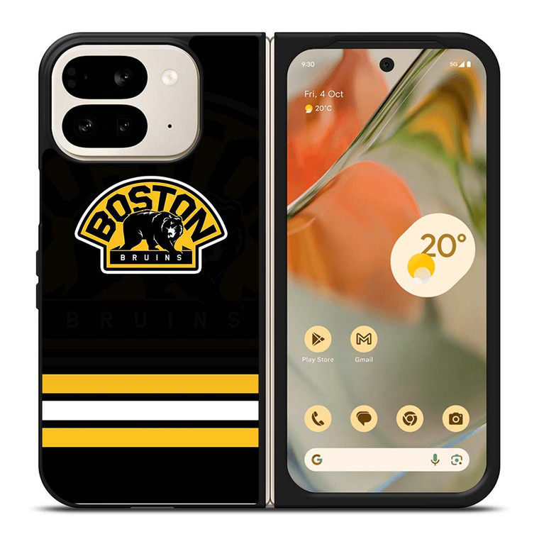 BOSTON BRUINS LOGO STRIPED Google Pixel 9 Pro Fold Case Cover