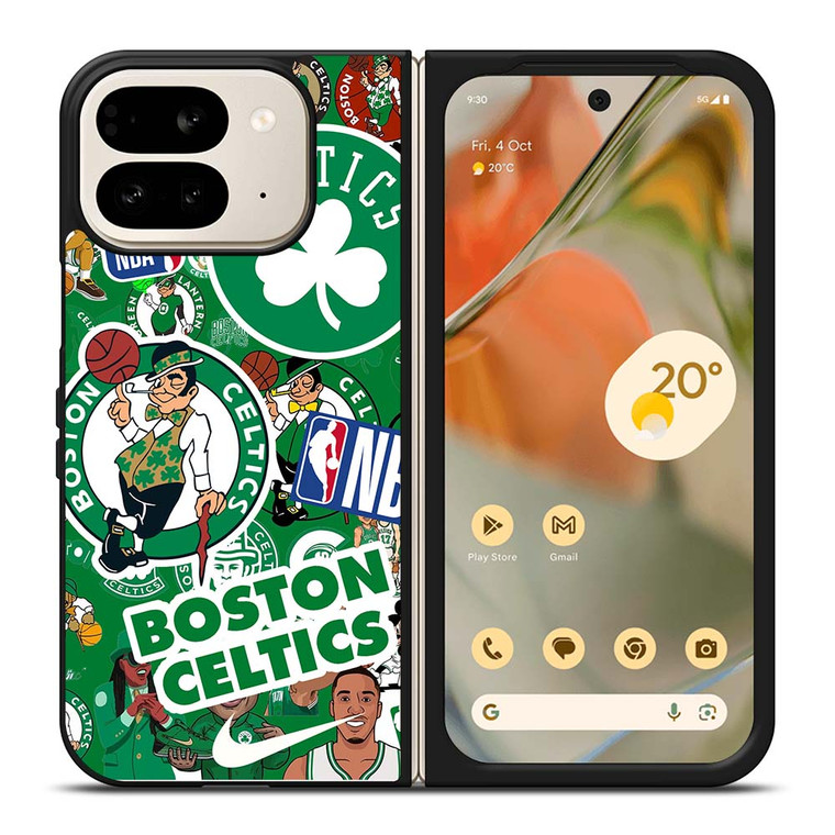 BOSTON CELTICS NBA STICKER BOMB Google Pixel 9 Pro Fold Case Cover
