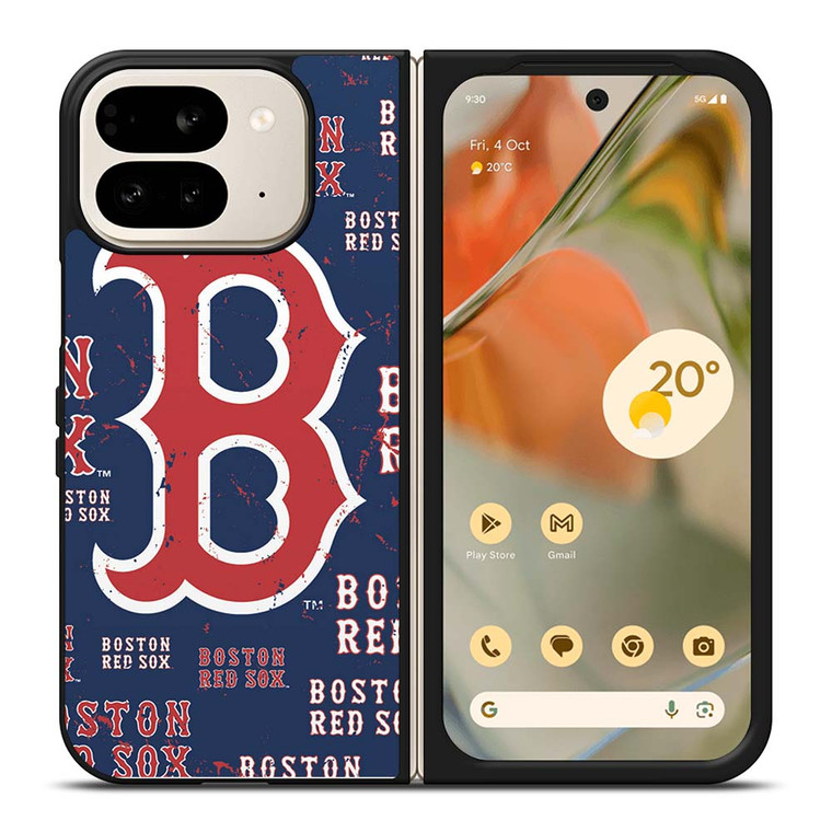 BOSTON RED SOX LOGO COLLAGE Google Pixel 9 Pro Fold Case Cover BOSTON RED SOX LOGO COLLAGE Google Pixel 9 Pro Fold Case Cover