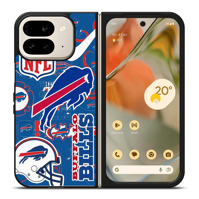 BUFFALO BILLS NFL STICKER BOMB Google Pixel 9 Pro Fold Case Cover
