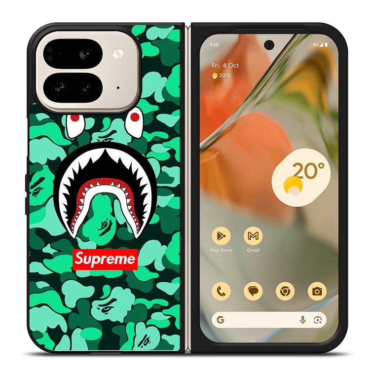 CAMO BATHING APE SUPREME GREEN Google Pixel 9 Pro Fold Case Cover CAMO BATHING APE SUPREME GREEN Google Pixel 9 Pro Fold Case Cover