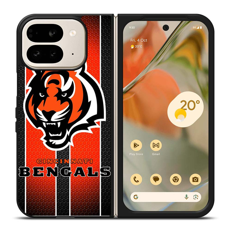 CINCINNATI BENGALS METAL SYMBOL Google Pixel 9 Pro Fold Case Cover