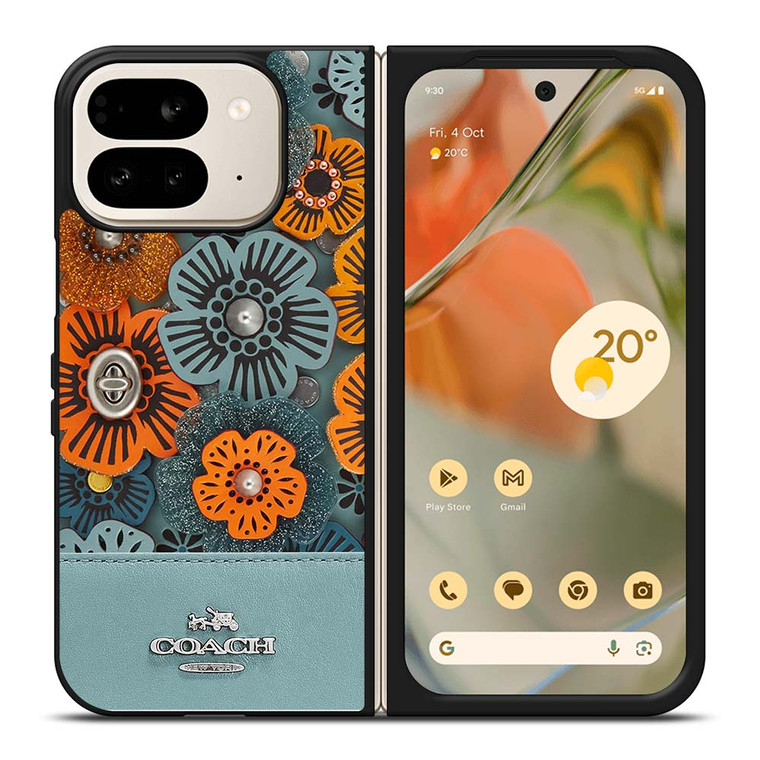 COACH NEW YORK BLUE TEA ROSE Google Pixel 9 Pro Fold Case Cover