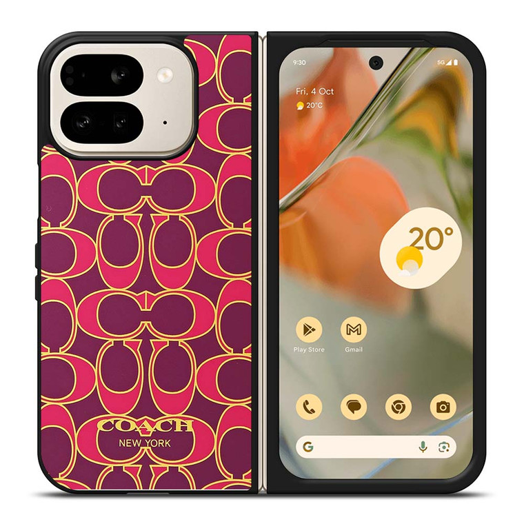 COACH NEW YORK PINK GOLD Google Pixel 9 Pro Fold Case Cover
