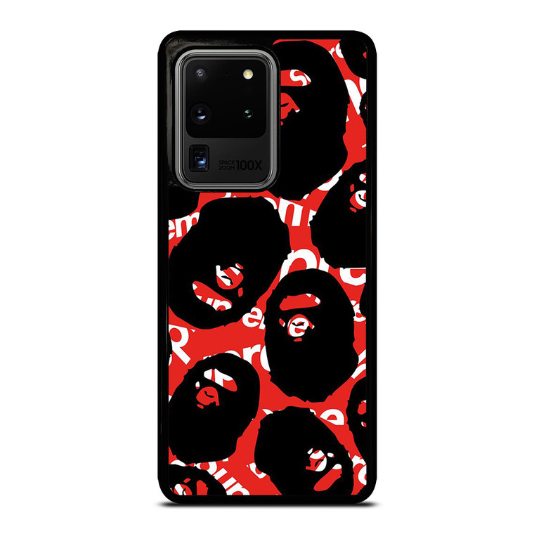SUPREME X BAPE A BATHING APE Samsung Galaxy S20 Ultra Case Cover