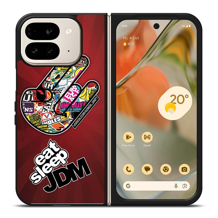 EAT SLEEP JDM LOGO Google Pixel 9 Pro Fold Case Cover
