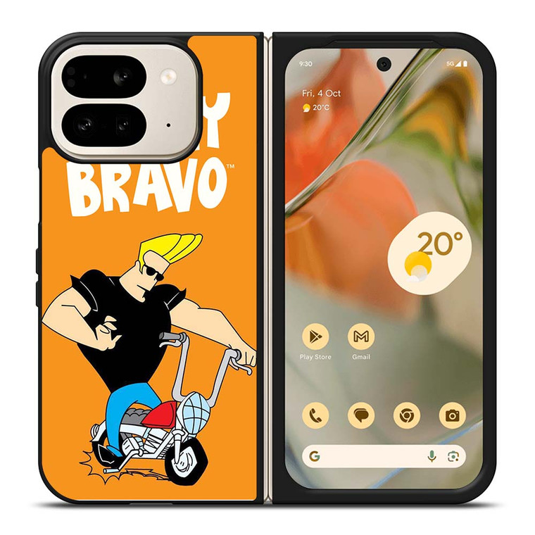 JOHNNY BRAVO CARTOON RIDING BIKE Google Pixel 9 Pro Fold Case Cover