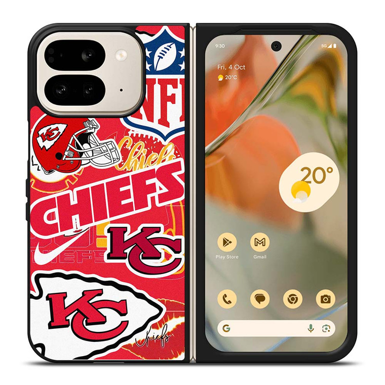 KANSAS CITY CHIEFS NFL STICKER BOMB Google Pixel 9 Pro Fold Case Cover