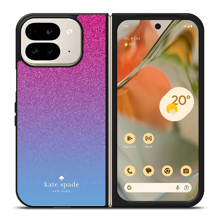 KATE SPADE NEW YORK PINK BLUE GLITTER Google Pixel 9 Pro Fold Case Cover