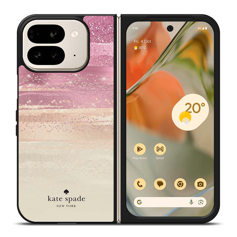 KATE SPADE NEW YORK ROSE GOLD GLITTER Google Pixel 9 Pro Fold Case Cover