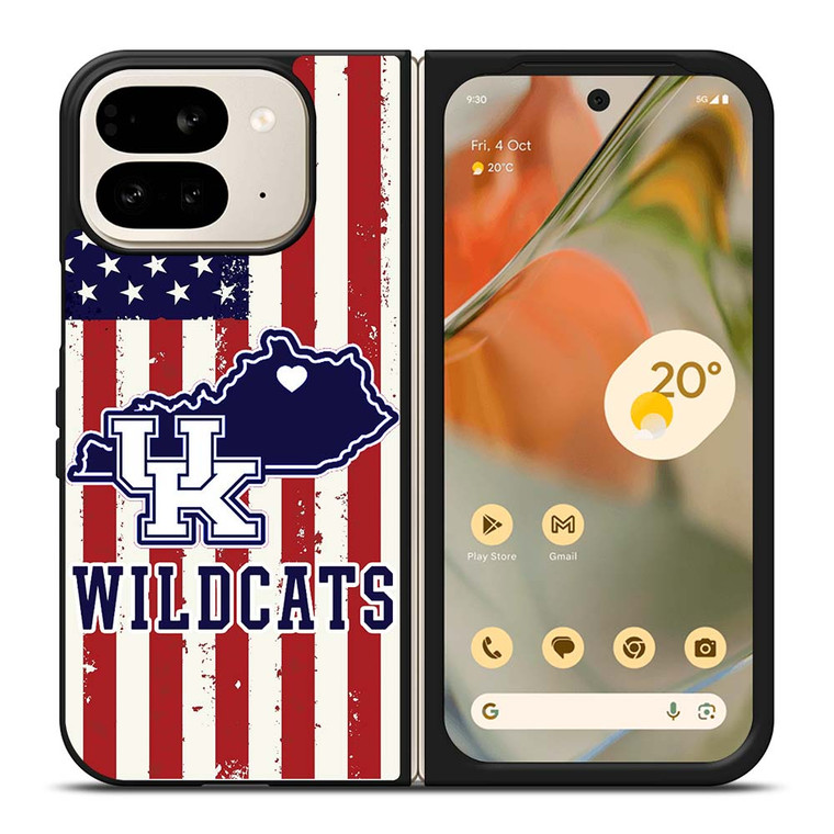 KENTUCKY WILDCATS AMERICAN FLAG Google Pixel 9 Pro Fold Case Cover