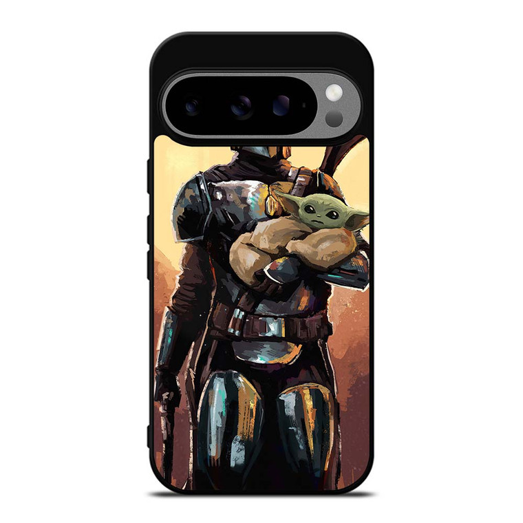 BABY YODA AND THE MANDALORIAN STAR WARS ART Google Pixel 9 Pro XL Case Cover