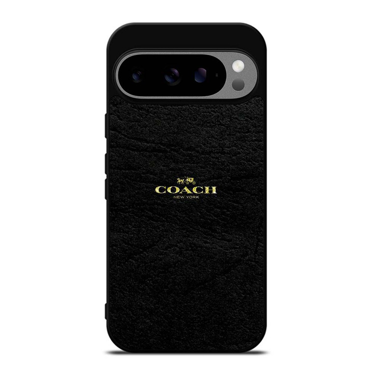 COACH NEW YORK BLACK LEATHER Google Pixel 9 Pro XL Case Cover