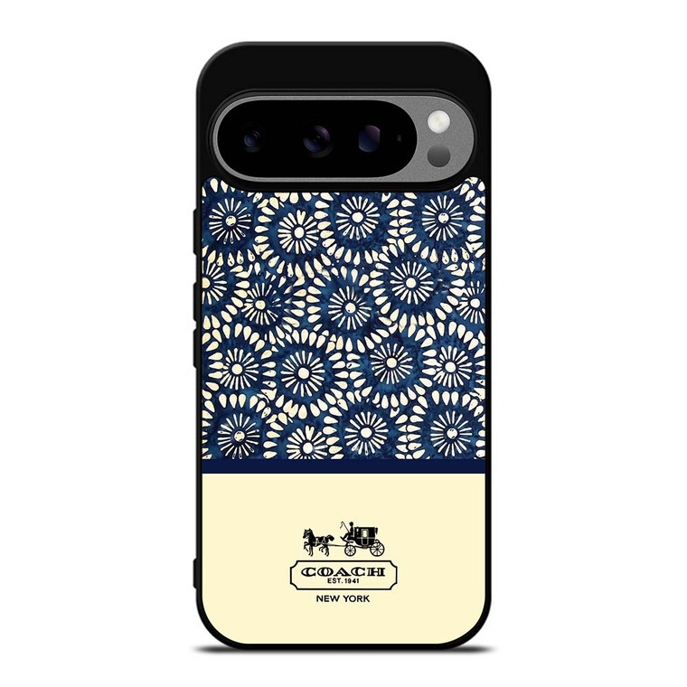 COACH NEW YORK BLUE FLORAL BATIK Google Pixel 9 Pro XL Case Cover