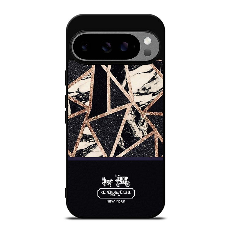 COACH NEW YORK GOLD BLACK TEXTURE Google Pixel 9 Pro XL Case Cover