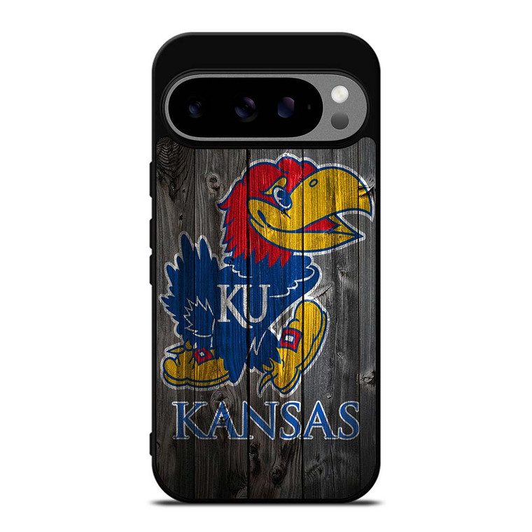 KANSAS JAYHAWKS WOODEN LOGO Google Pixel 9 Pro XL Case Cover