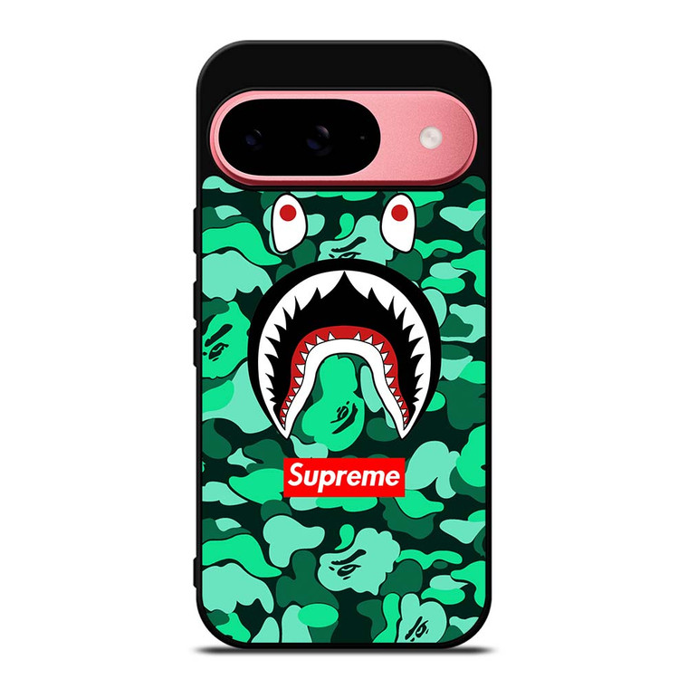 CAMO BATHING APE SUPREME GREEN Google Pixel 9 Case Cover
