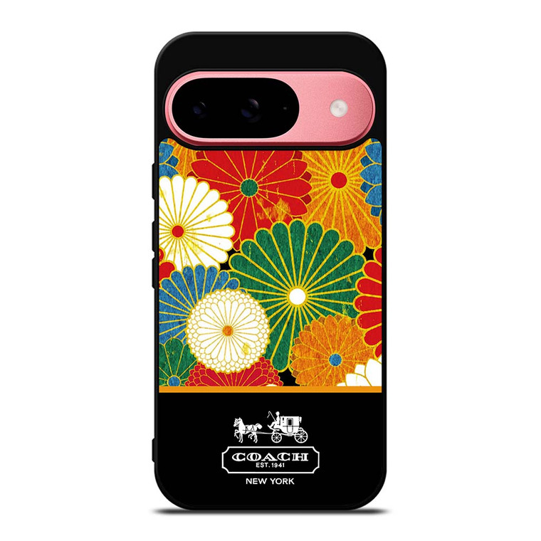COACH NEW YORK COLORFUL FLORAL LOGO Google Pixel 9 Case Cover