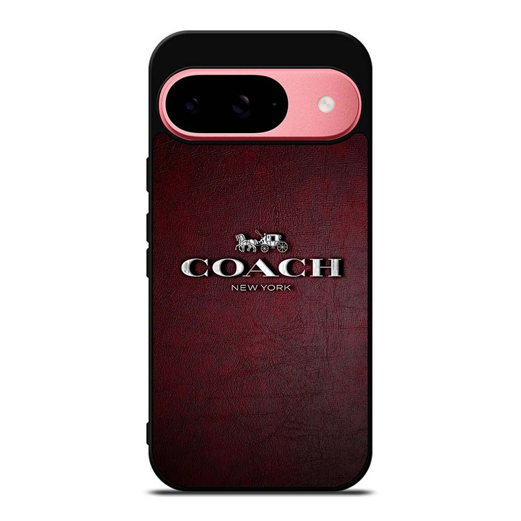 COACH NEW YORK LOGO LEATHER Google Pixel 9 Case Cover