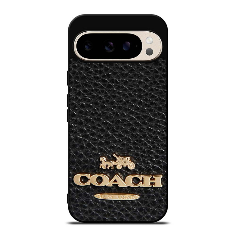 COACH NEW YORK BLACK LEATHER 2 Google Pixel 9 Pro Case Cover