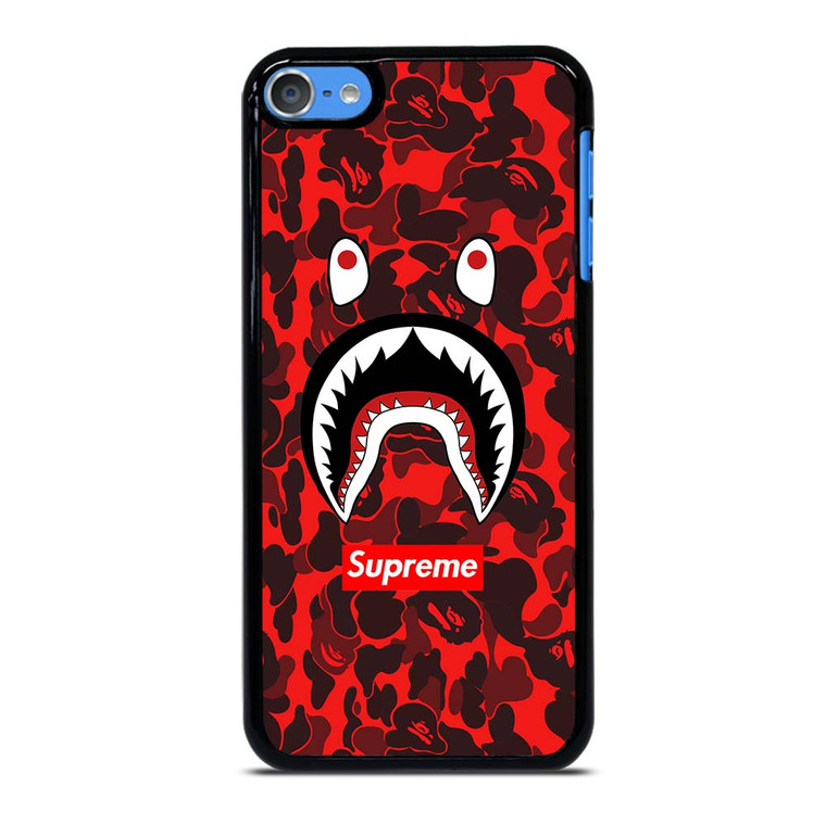 BAPE SHARK SUPREME CAMO RED iPod Touch 7 Case Cover