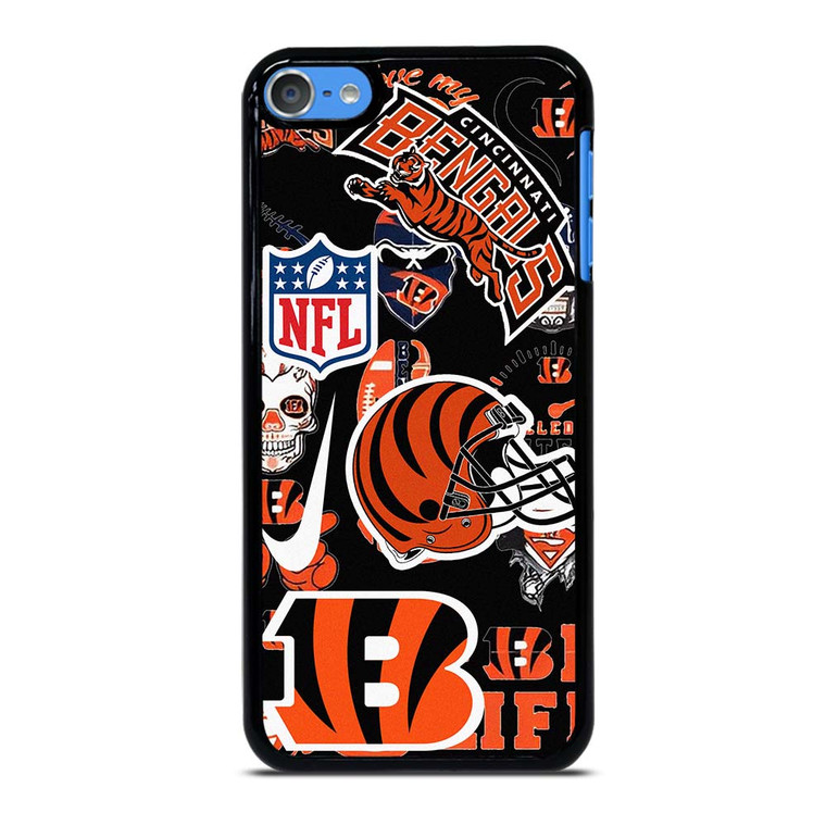 CINCINNATI BENGALS NFL STICKER BOMB iPod Touch 7 Case Cover