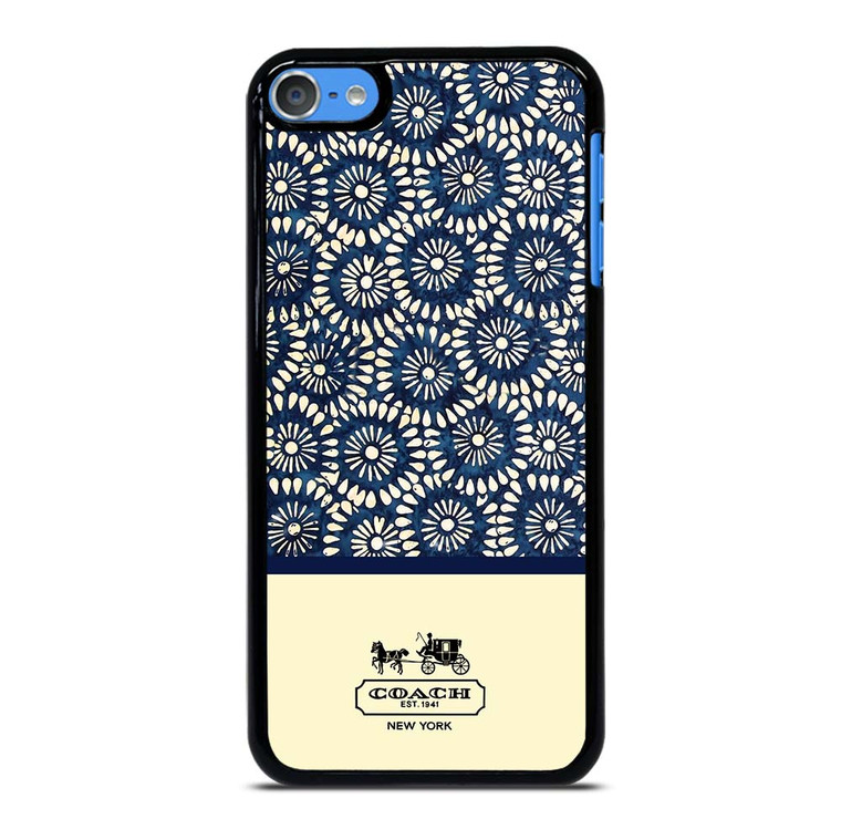 COACH NEW YORK BLUE FLORAL BATIK iPod Touch 7 Case Cover