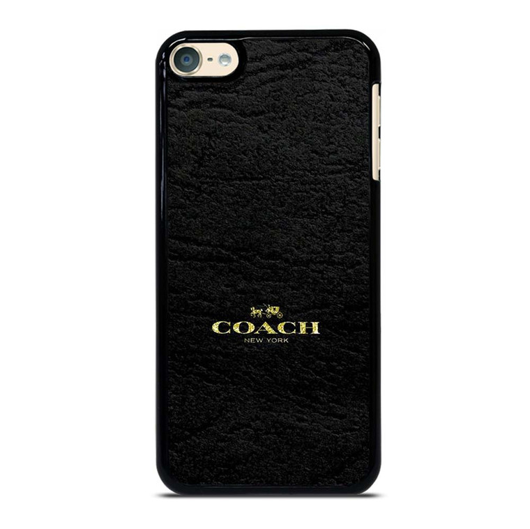 COACH LOGO TEXTURE BLACK iPod Touch 6 Case Cover