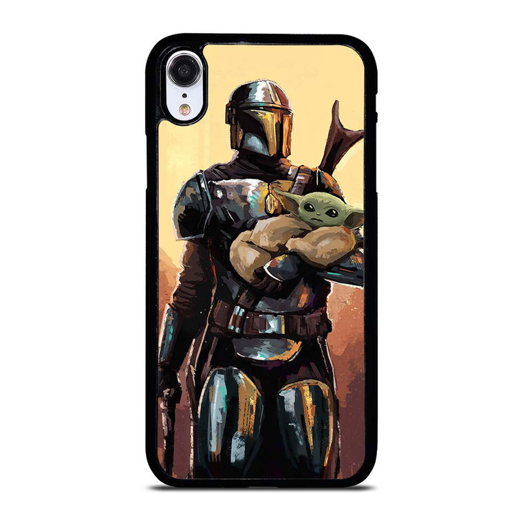BABY YODA AND THE MANDALORIAN STAR WARS ART iPhone XR Case Cover