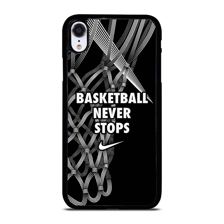 BASKETBALL NEVER STOPS LOGO iPhone XR Case Cover