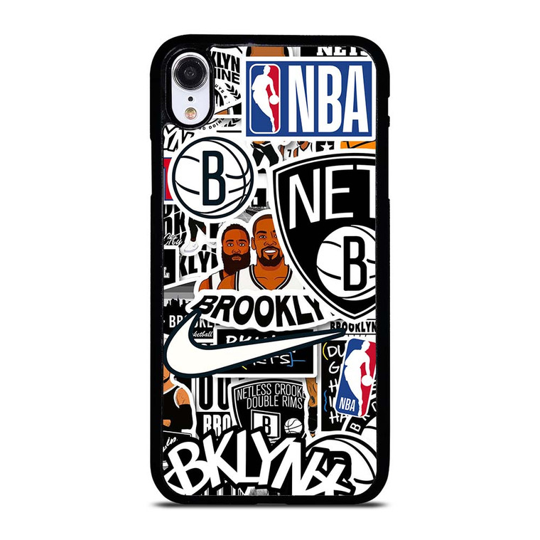 BROOKLYN NETS NBA STICKER BOMB iPhone XR Case Cover