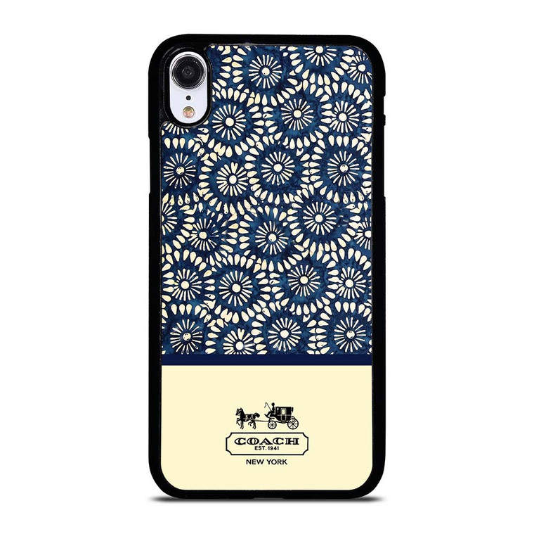 COACH NEW YORK BLUE FLORAL BATIK iPhone XR Case Cover