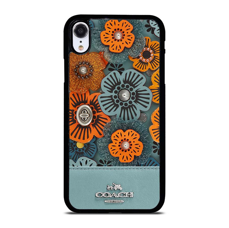 COACH NEW YORK BLUE TEA ROSE iPhone XR Case Cover