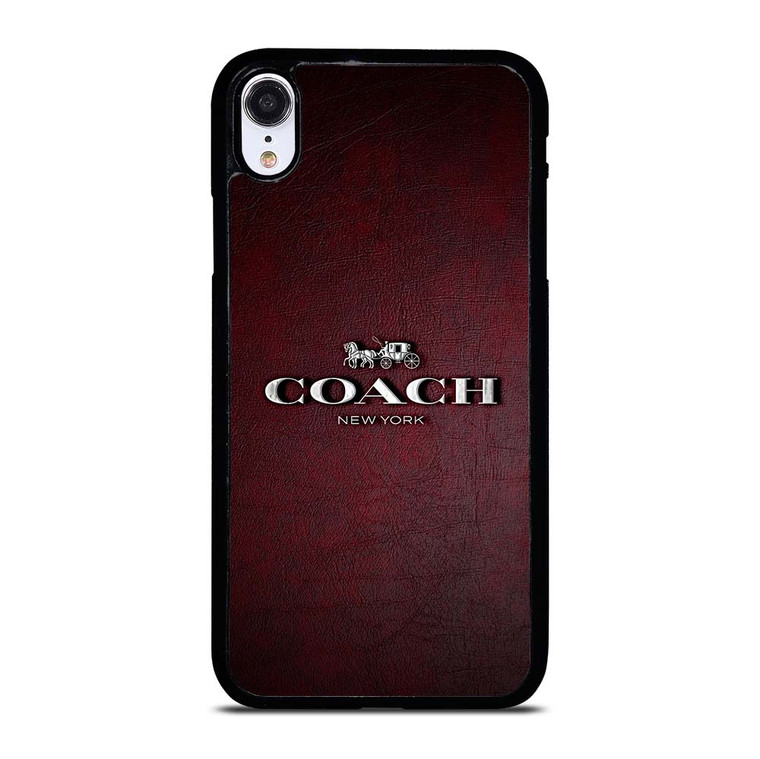 COACH NEW YORK LOGO LEATHER iPhone XR Case Cover
