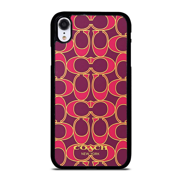 COACH NEW YORK PINK GOLD iPhone XR Case Cover