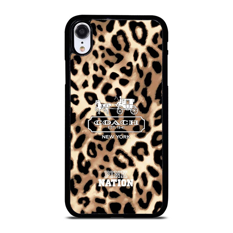 COACH NEW YORK PINK NATION LEPOARD iPhone XR Case Cover