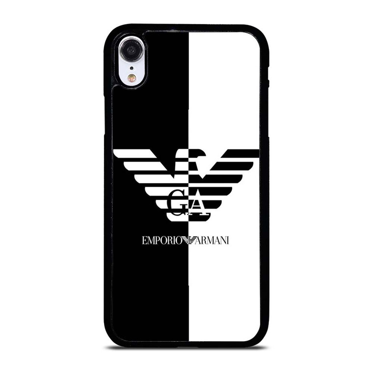 EMPORIO ARMANI WHITE BLACK iPhone XR Case Cover