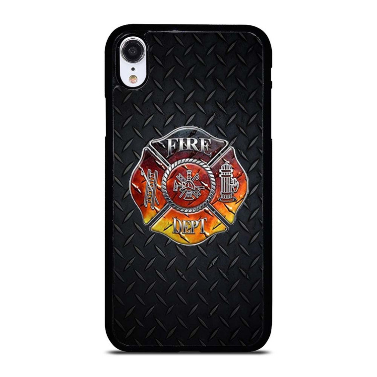 FIREFIGHTER FIREMAN METAL LOGO iPhone XR Case Cover