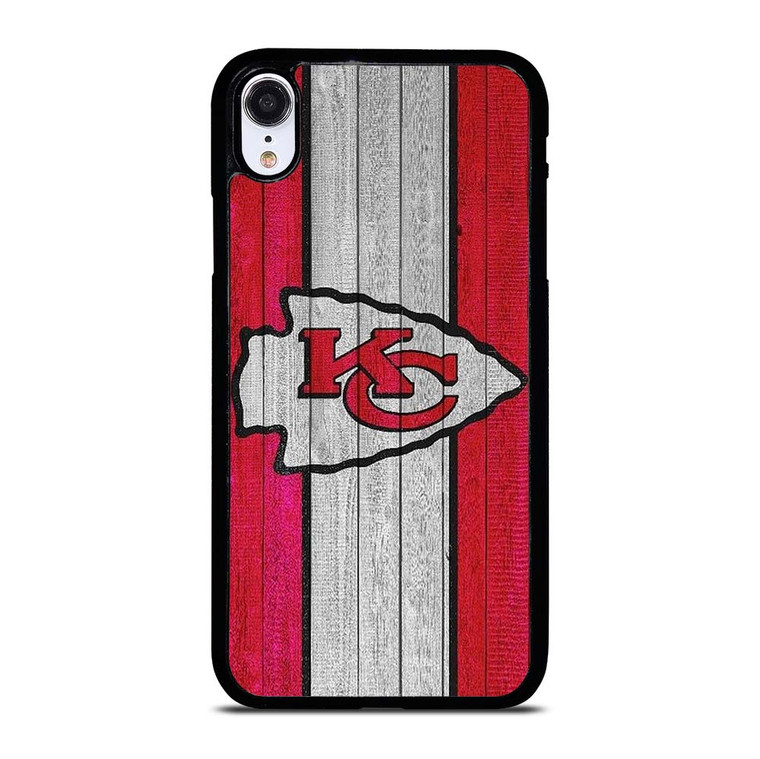KANSAS CITY CHIEFS WOODEN LOGO iPhone XR Case Cover