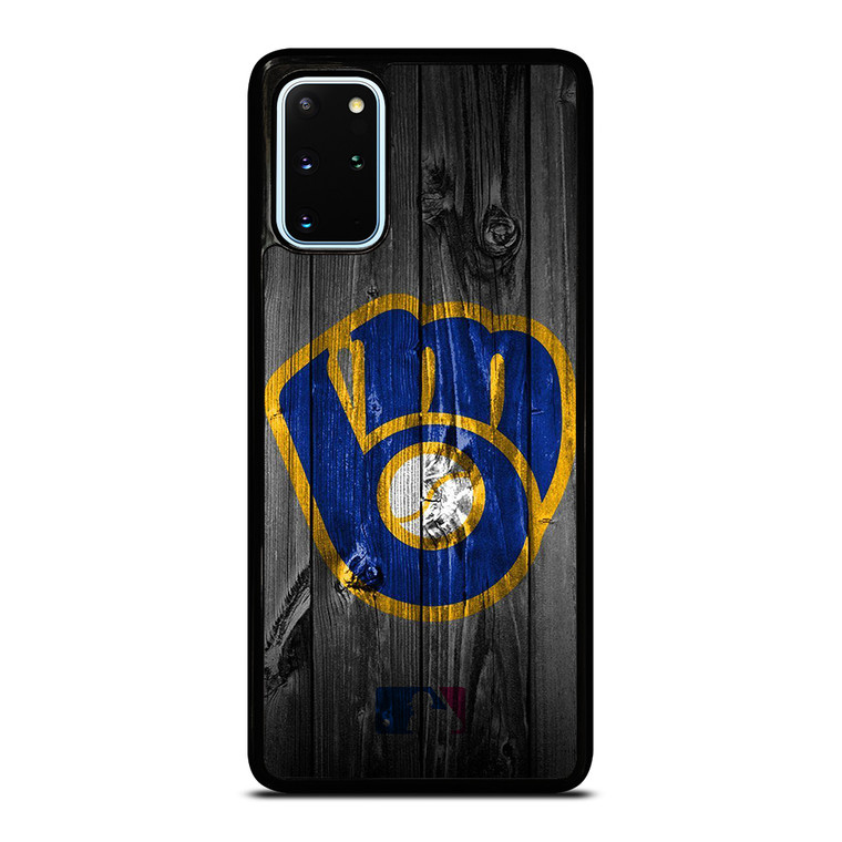 MILWAUKEE BREWERS MLB BASEBALL WOODEN LOGO Samsung Galaxy S20 Plus Case Cover